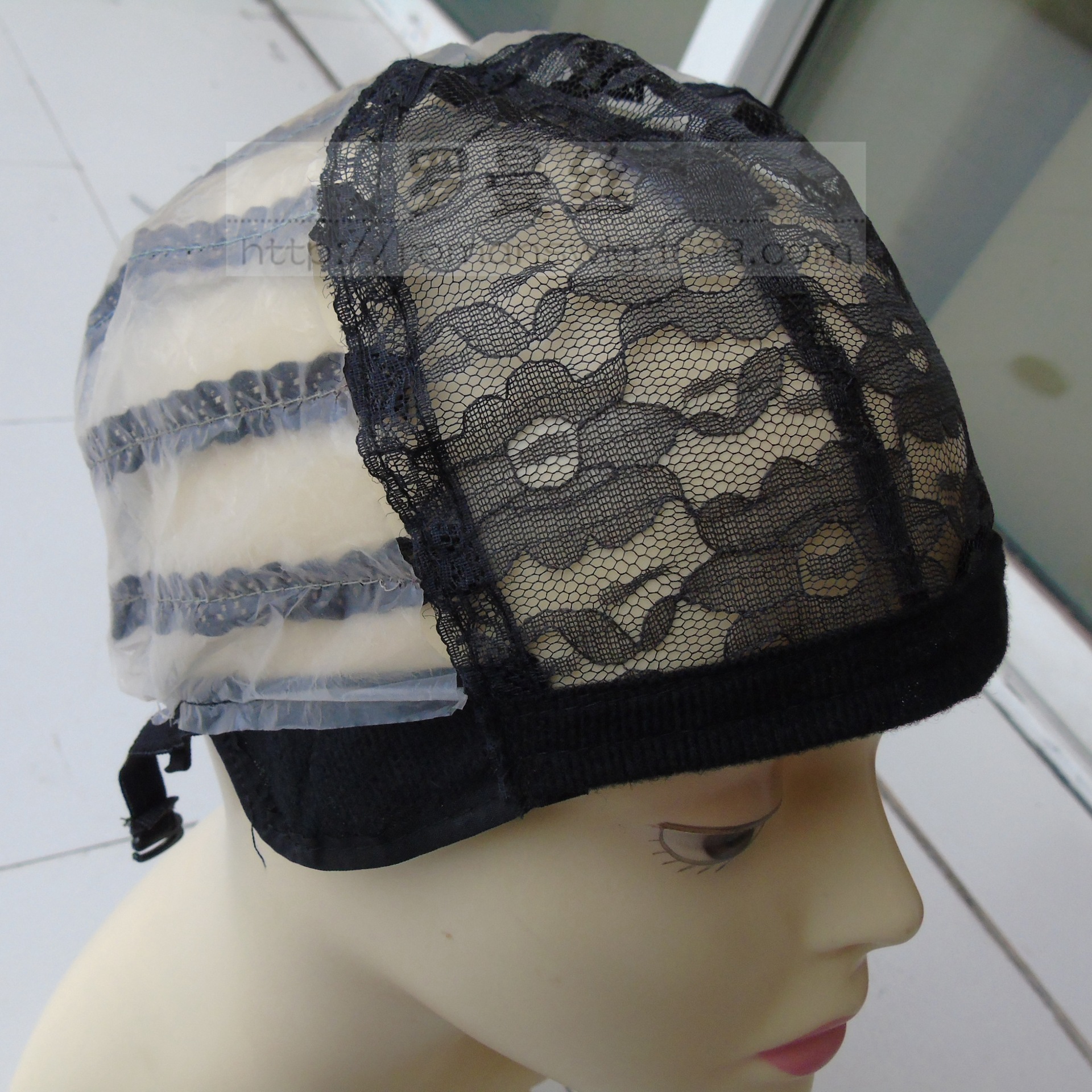 假发内网帽 玫瑰 交织胶纸网 松紧带 搭