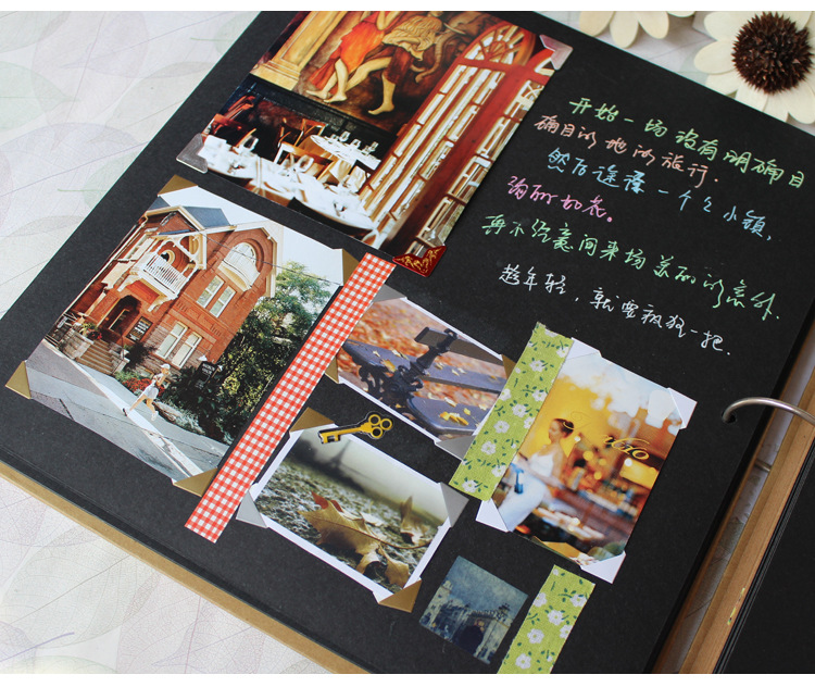 照片数量不同封面样式:铁环装 木质封面 图案多款内页纸张:黑卡纸相册