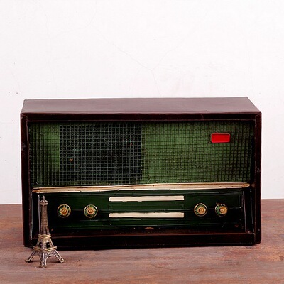 zakka杂货 老旧录音机 做旧铁艺 纯手工铁皮模型 酒吧 a39-7765