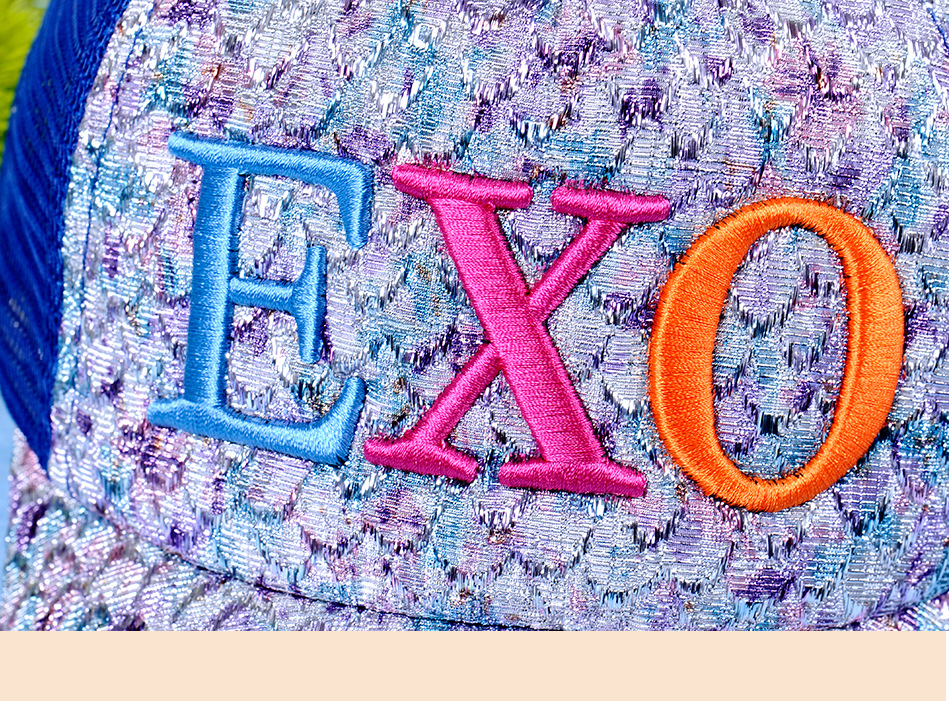 春夏季新款碎花刺绣字母exo防晒网帽女士帽子休闲遮阳鸭舌帽 批发