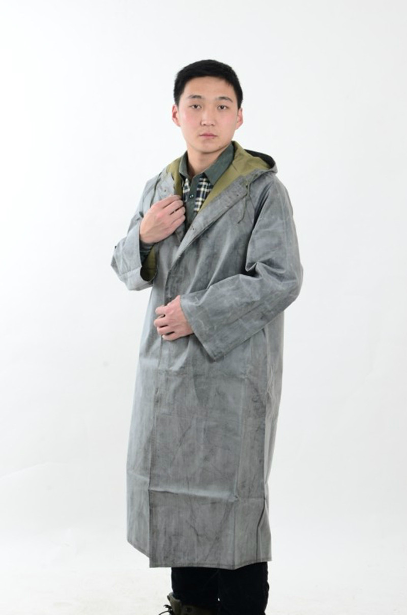 3520带袖橡胶雨衣 加厚坚固耐用帆布雨衣 87老式橡胶雨衣