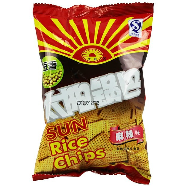 休闲零食,太阳牌锅巴 小米/豆香锅巴50g*100袋/箱西安食品批发