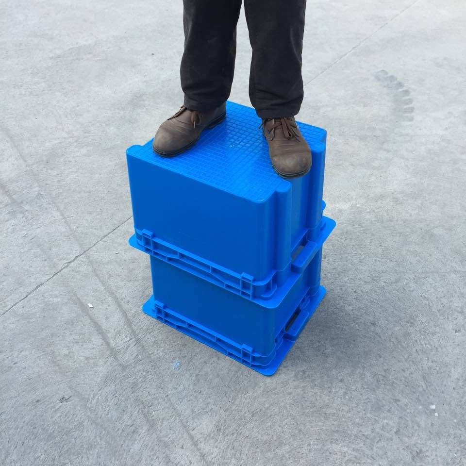 注塑定制 450塑料错位箱 可插入可堆码周转箱 食品级塑胶箱