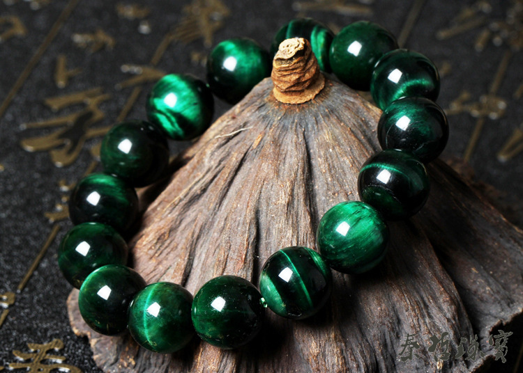 5a级天然绿虎眼手链虎睛石颜色出众颗颗虎眼手串男女款饰品批发