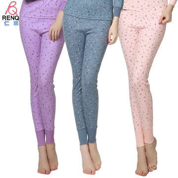 新款中老年女印花棉毛裤全棉秋裤加大加肥舒适保暖内衣