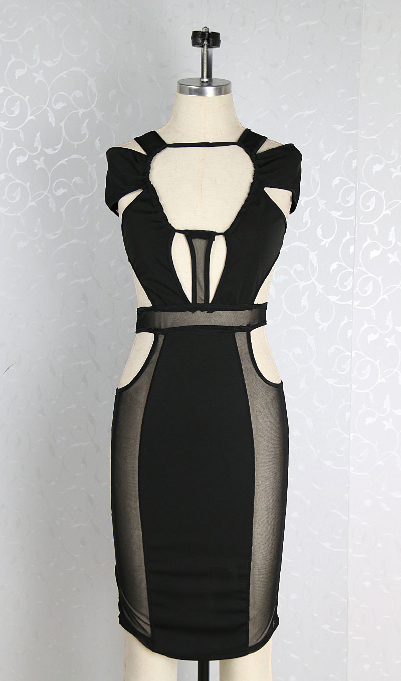 Sexy Women Mesh Dresses ,night out Club PANELLED Dresses for Women