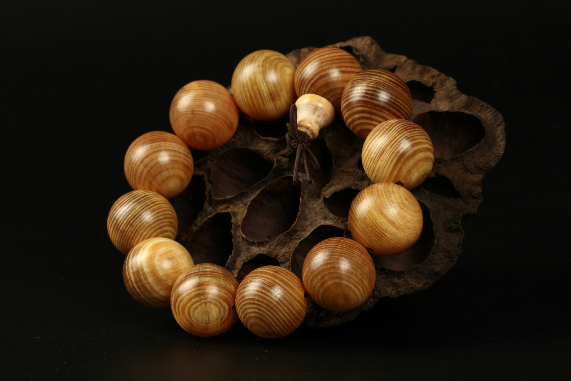 印尼帝王血龙木20佛珠手串手工全透光血龙木佛珠手链饰品