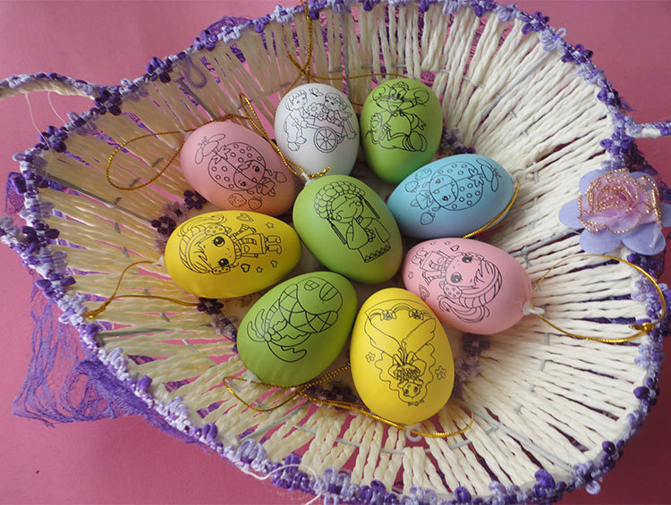 情景道具,画彩蛋,整蛊非常逼真的木制鸡鸭蛋,还有各种彩色的蛋,商品