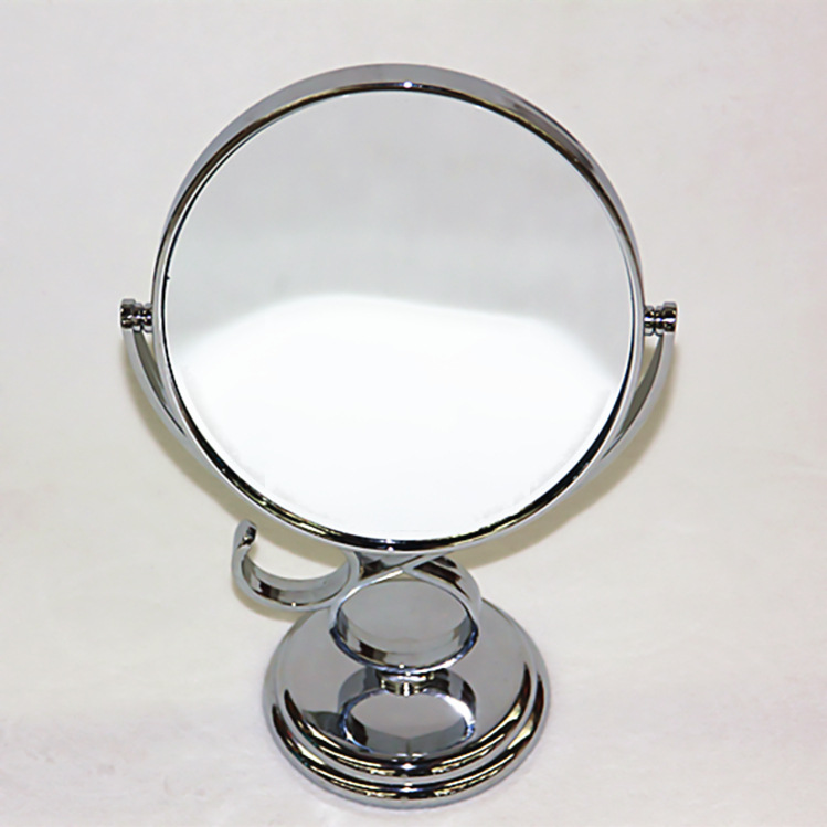 厂家直销**旋转双面镜 圆形台式化妆镜 电镀高脚镜mirr.