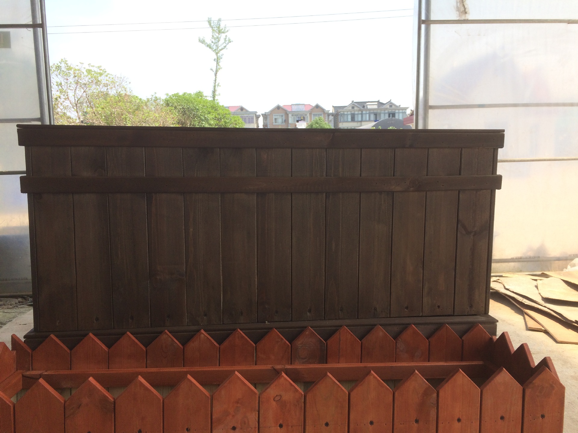 低价户外防腐木花箱厂家定做各种木质花槽花盆花坛种植箱