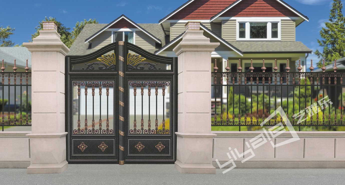 铝艺大门 铝合金门 铝焊大门 别墅铝艺大门