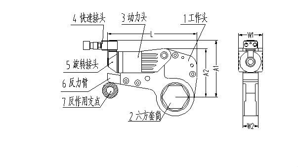 泰州宏源提供优质液压扳手,铝钛合金中空电动液压扭矩扳手.
