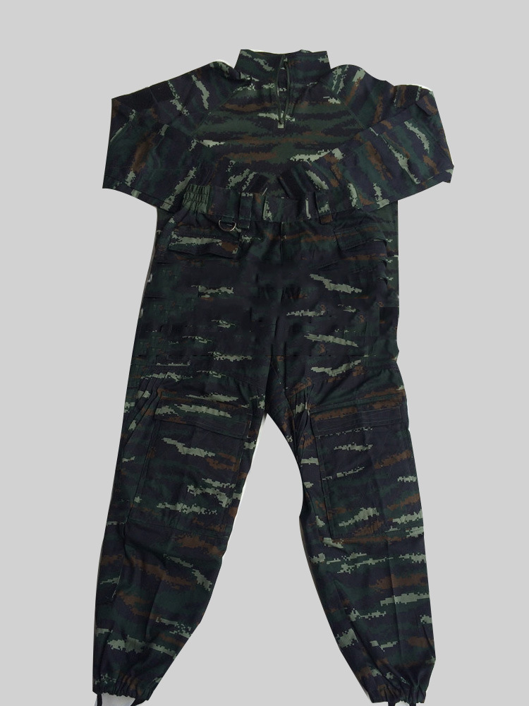 虎斑夏装特战服,斑纹防静电防辐射迷彩套装