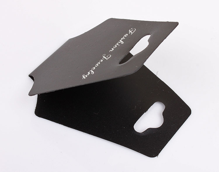 厂家 饰品包装卡片 项链展示吊卡 黑色对折塑料卡 4.4*10.6可定制