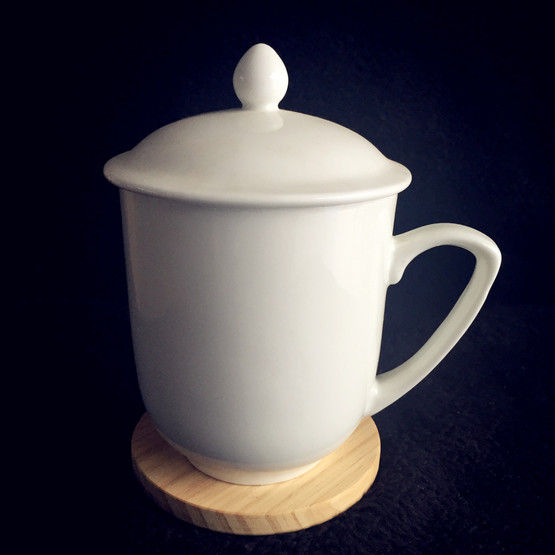 陶瓷杯带盖强化瓷茶杯礼品杯子酒店宾馆水杯办公盖杯印店名