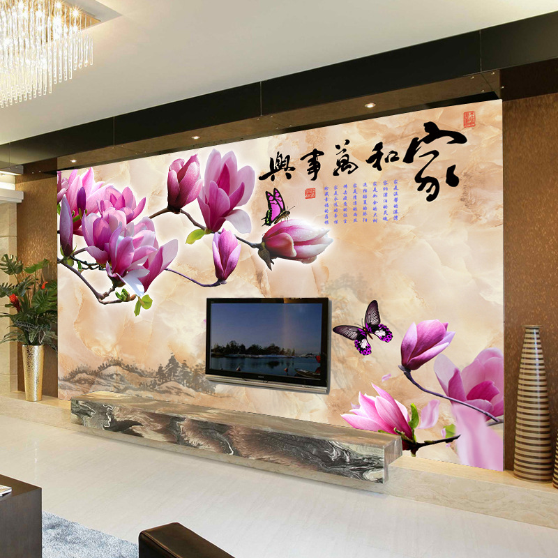 定制大型立体3d墙纸客厅沙发电视背景墙自粘壁画无缝无纺布壁纸