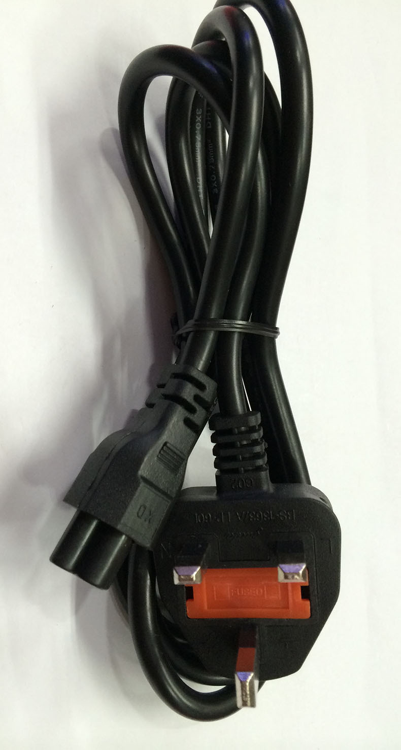 5米大英标式bs带保险管梅花尾笔记本ac电源线香港插头