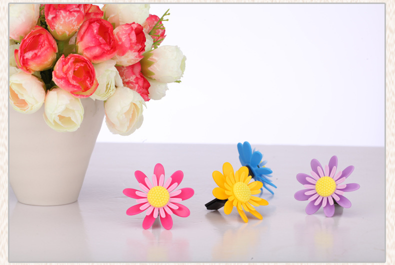 弛善 汽车空调出风口香水旋转小花车载香薰除异味出风口摆件