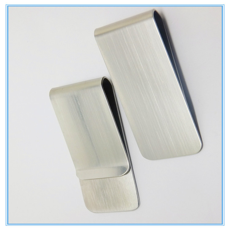 专业定制 不锈钢电镀枪色美式钱夹 不锈钢腐蚀logo钞票夹 赠品