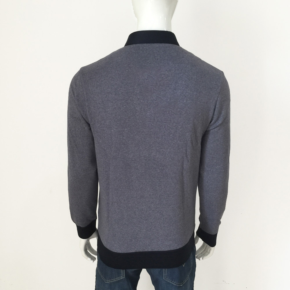 莱顿男装男士2015秋冬款商务休闲加绒长袖t恤衬衫领加厚假两件