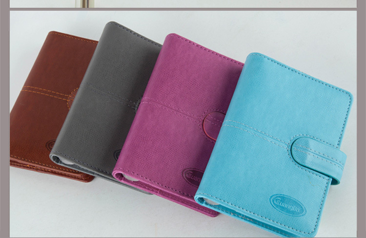 广博5寸活页时尚皮面本 100张暗扣记事本 办公商务文具笔记本子