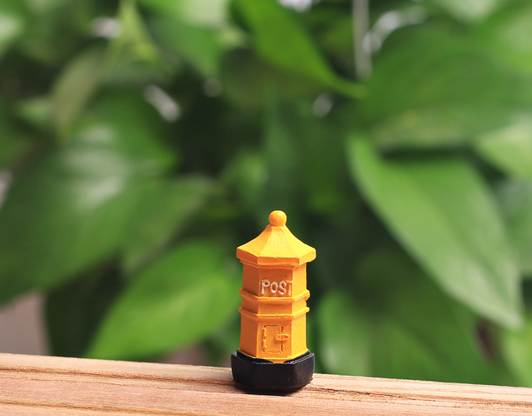 菁娇 迷你仿真小邮筒邮箱 苔藓微景观diy素材 欧洲复古工艺摆件