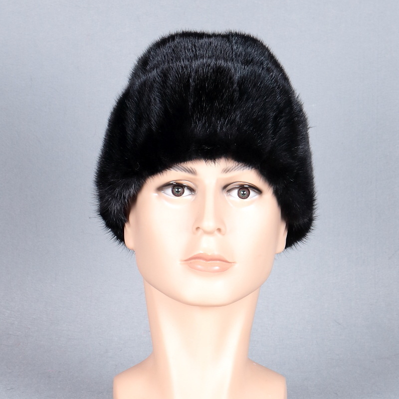 皮草貂皮帽子 男水貂整皮中式总统帽 整皮双层冬季保暖中老年送礼