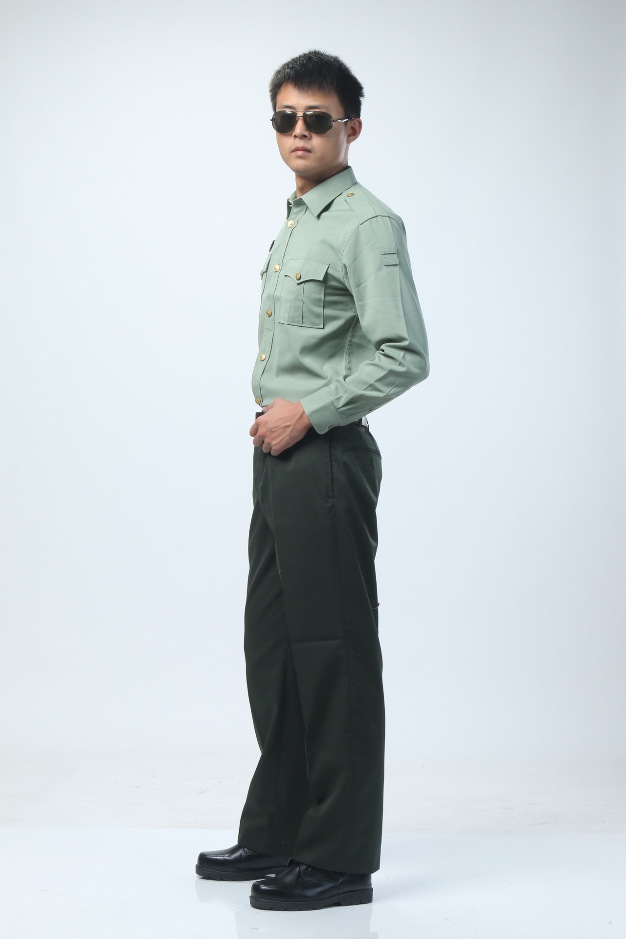 正品07陆军夏装常服衬衣长袖 军绿色外长袖衬衣男士衬衣批发