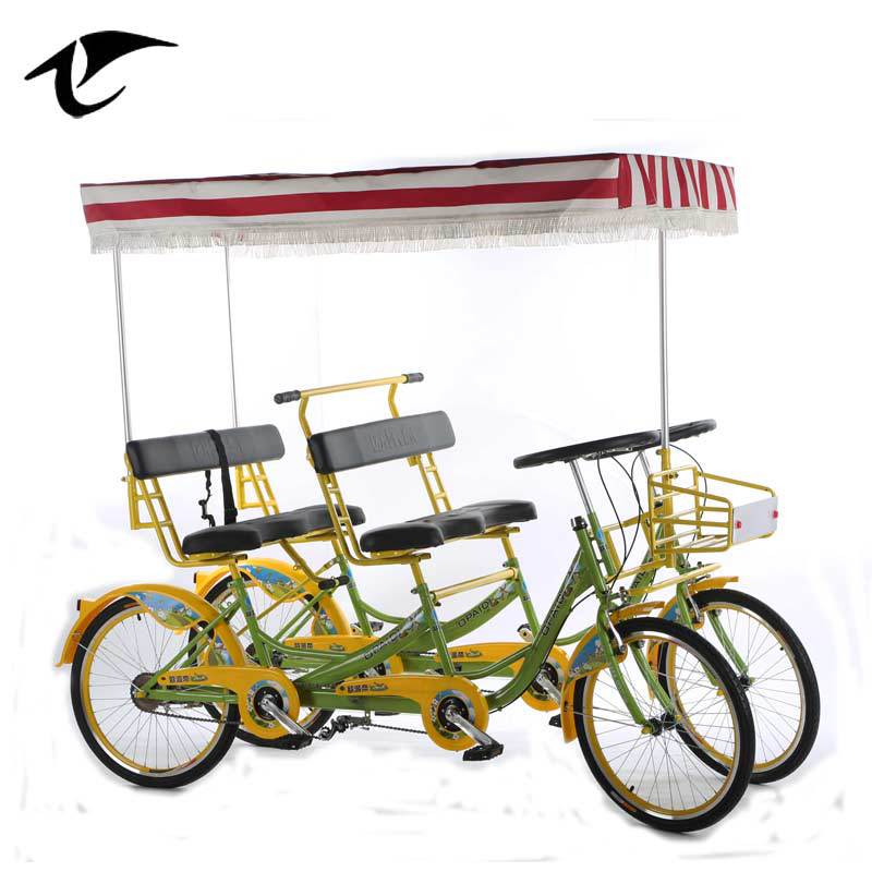 龙途双排自行车四人通座人自行车四人自行车