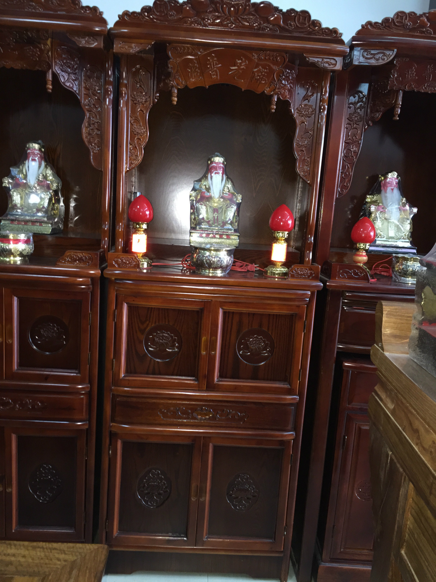 佛具佛龛 实木佛龛 套柜 神台 佛桌 佛案 佛台 神楼四门一卫