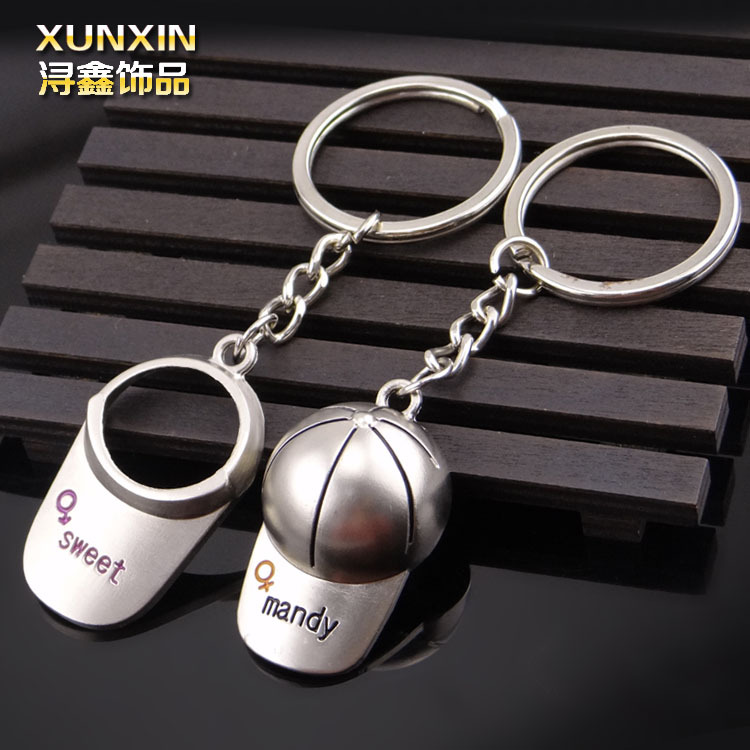 Golf Cap Korean Style Couple Keychain Metal Pendant Creative Gifts Key Chain Holiday Gifts