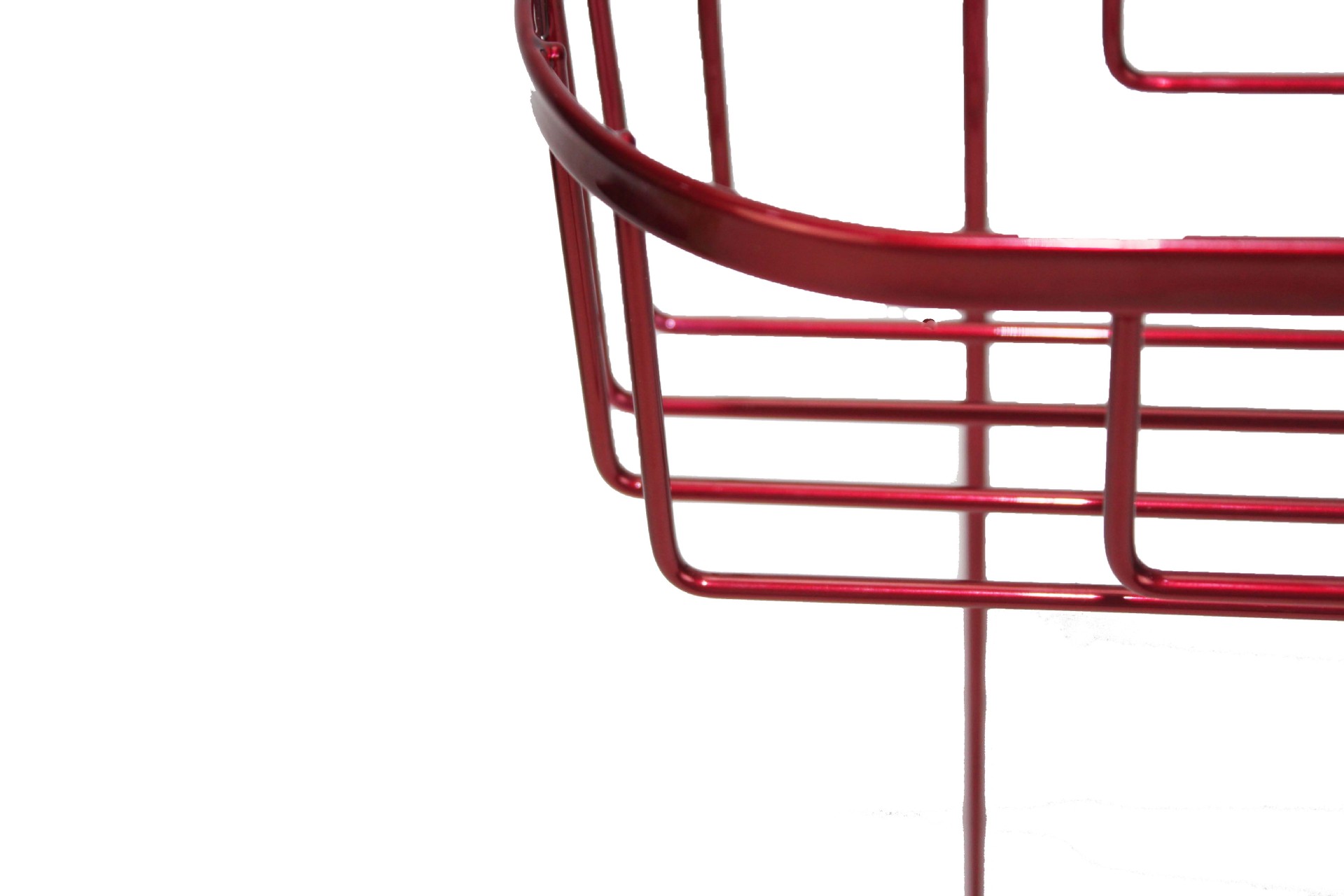 优雅多用途红色喷粉表面处理双层金属储物架