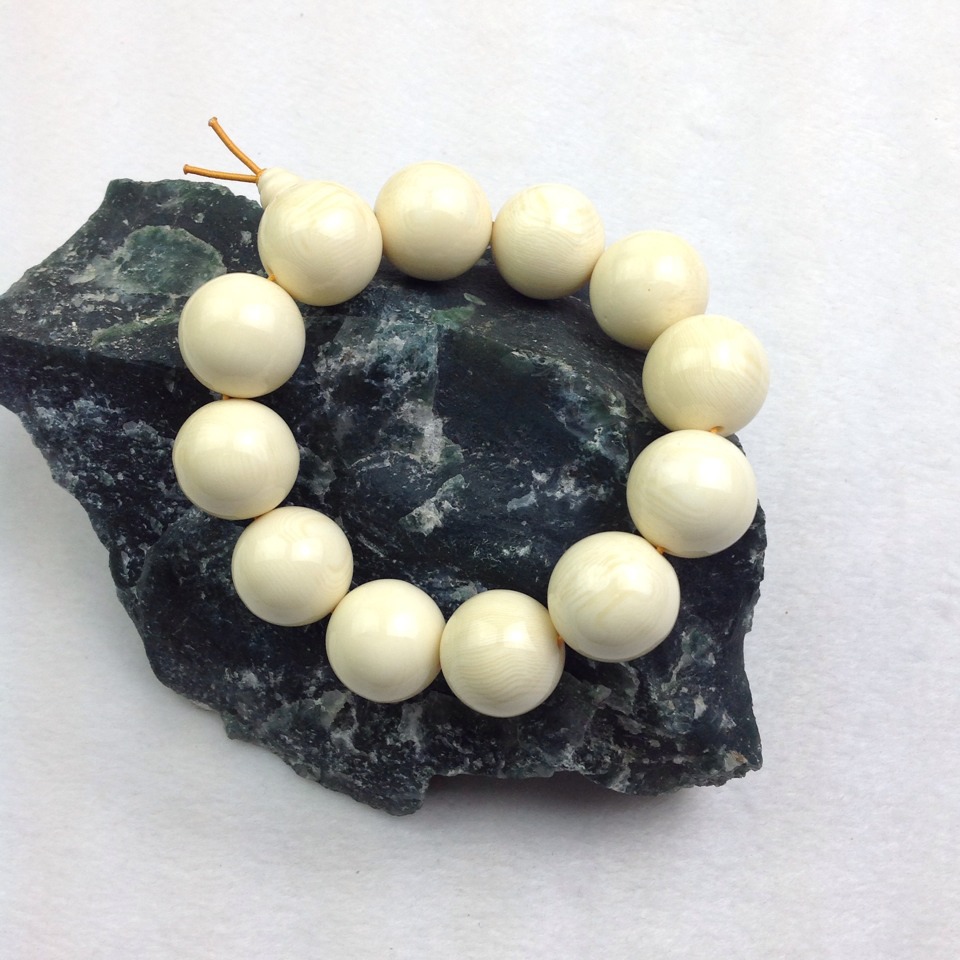 高仿象牙 白象牙圆珠手串 精品辟邪保平安牙雕佛珠手链 男女款