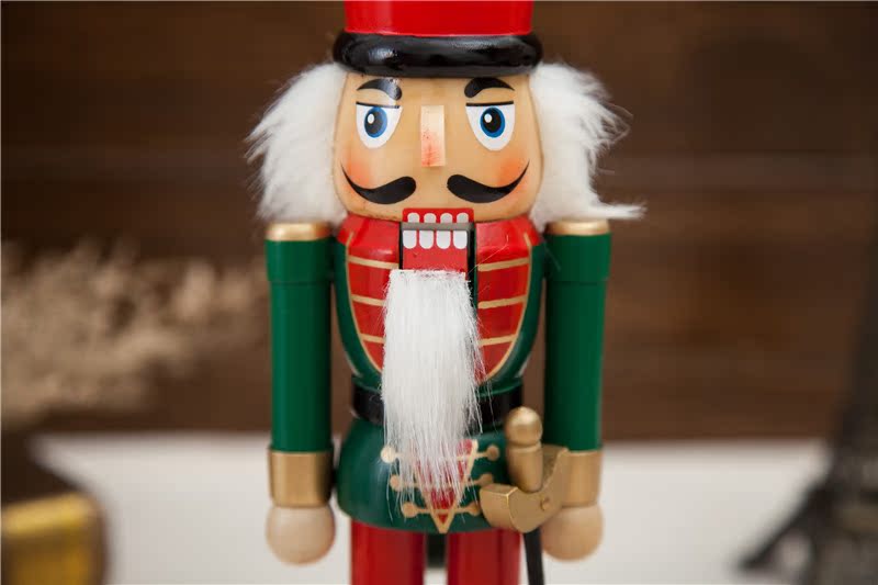 新品工艺品 25cm胡桃夹子木偶人 圣诞礼物简欧装饰摆件外贸批发_台州
