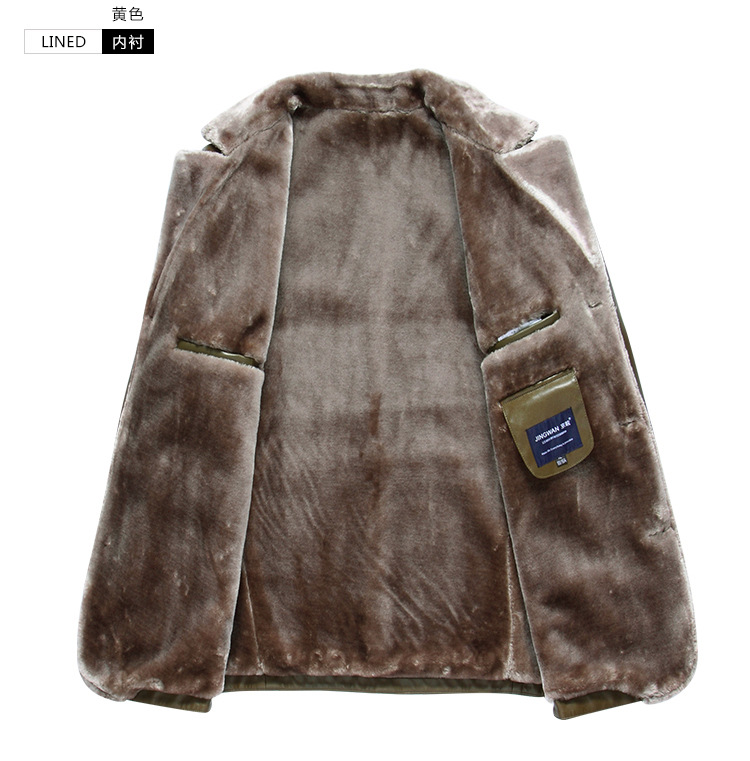 绵羊皮真皮皮衣男士夹克修身皮毛一体绵羊皮草冬装外套男一件代发