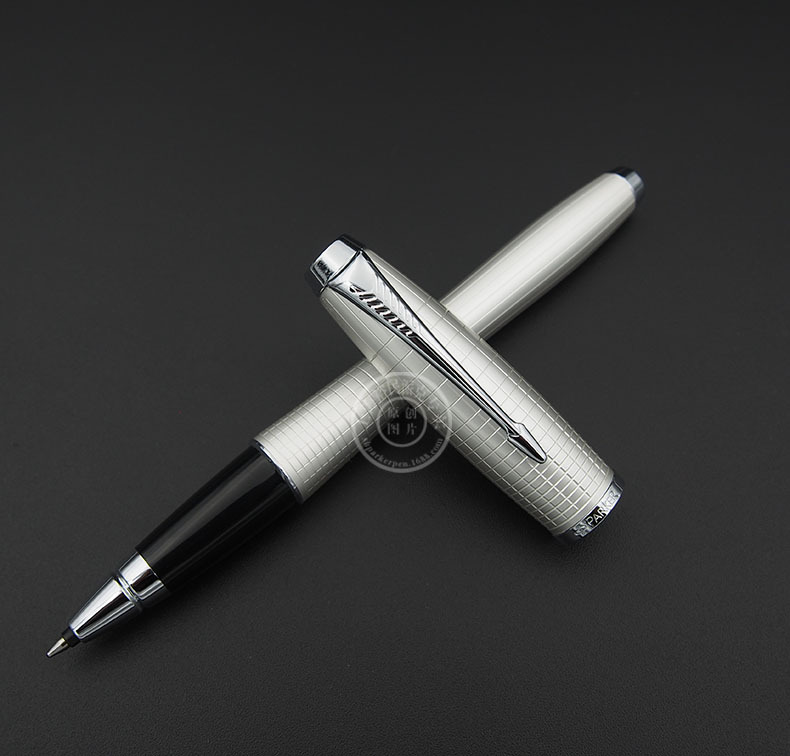 派克都市珍珠白格子纹签字笔 宝珠笔 专柜正品 商务送礼 馈.