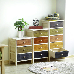 新款实木斗柜美式简约式时尚美观桐木收纳多层抽拉柜多色抽屉耐用
