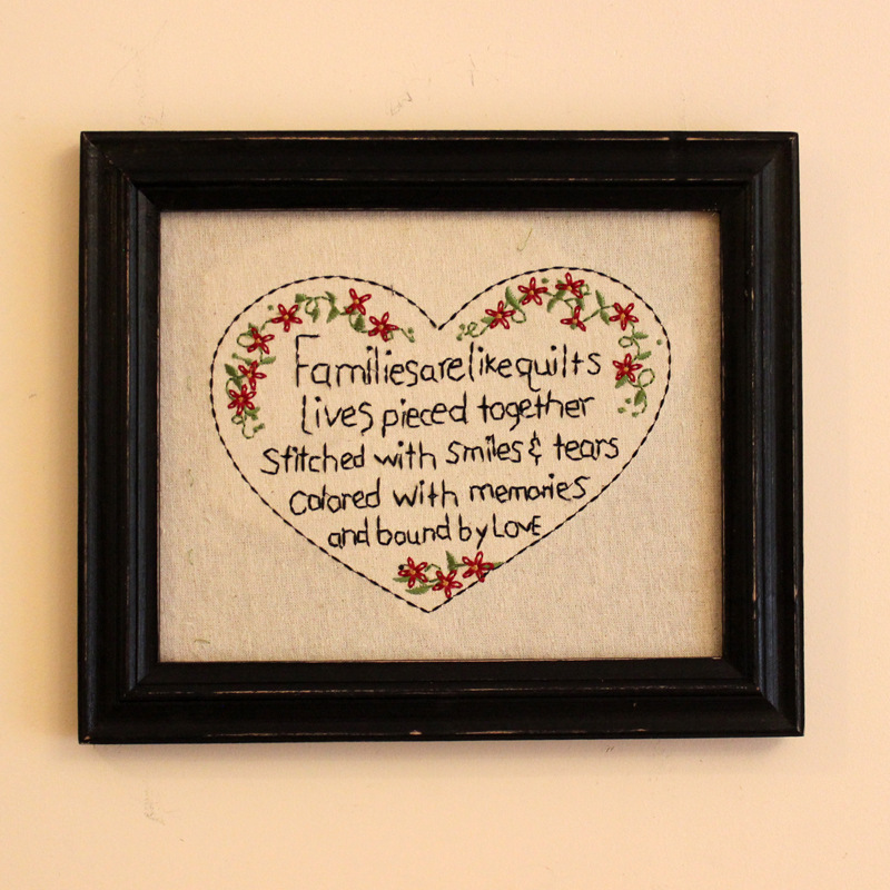 美式乡村手工刺绣麻布画实木英文画框组合相框黑色复古墙饰现货