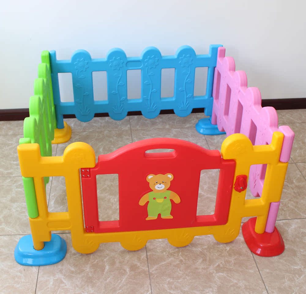 儿童安全隔离栏 婴儿游戏栅栏多角度幼儿园塑料围栏宝宝学步篱笆