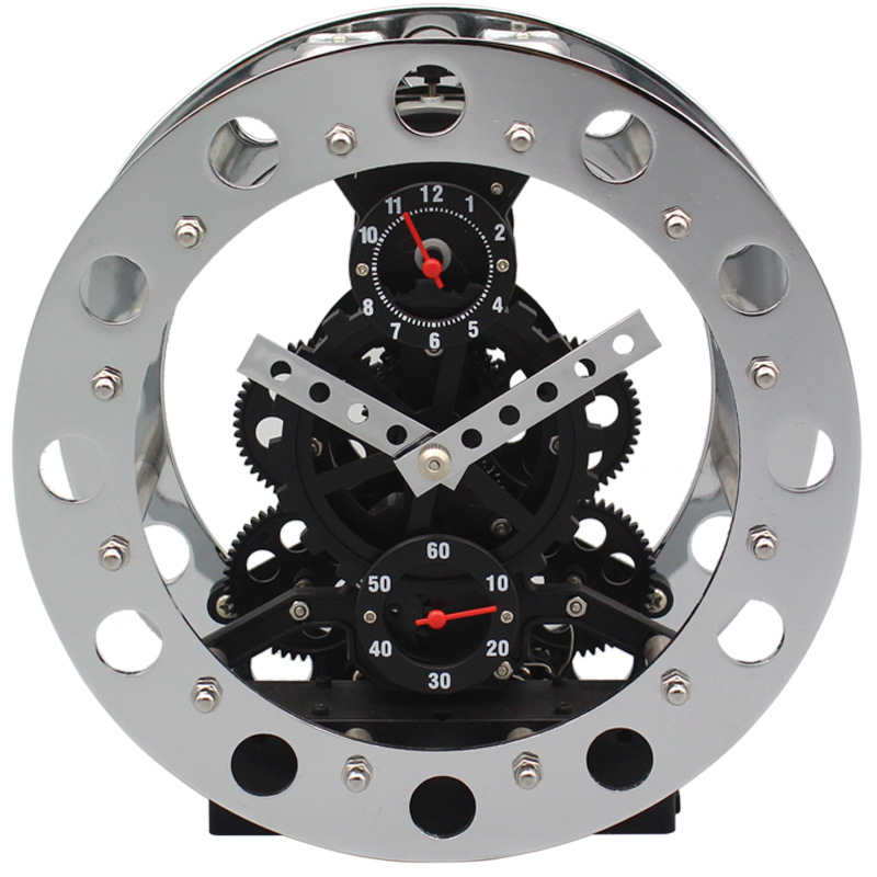 妙刻tl-103齿轮闹钟齿轮创意闹钟 床头钟齿轮座表齿轮钟