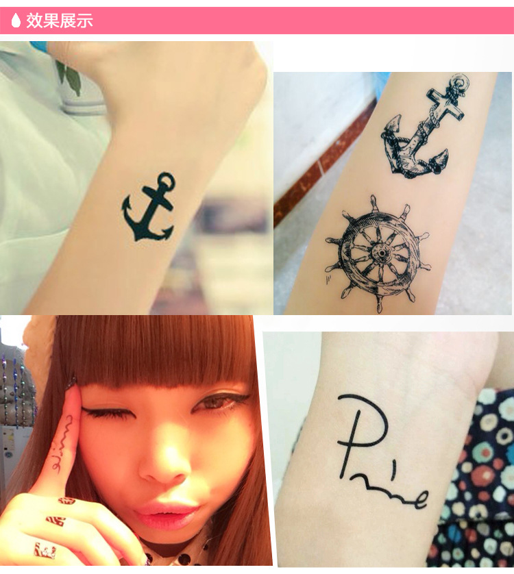 厂家直销 卡通字母纹身贴 水转印纹身贴纸 时尚饰品贴 来图可定制