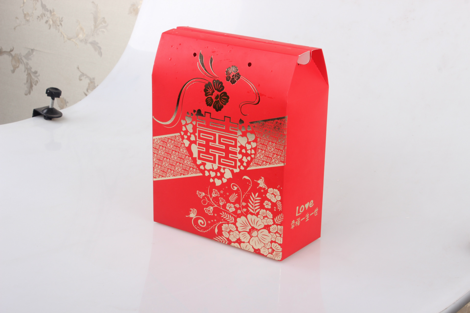 高档中式烫金双喜结婚喜糖盒礼盒包装盒婚礼回礼袋手提盒袋批发