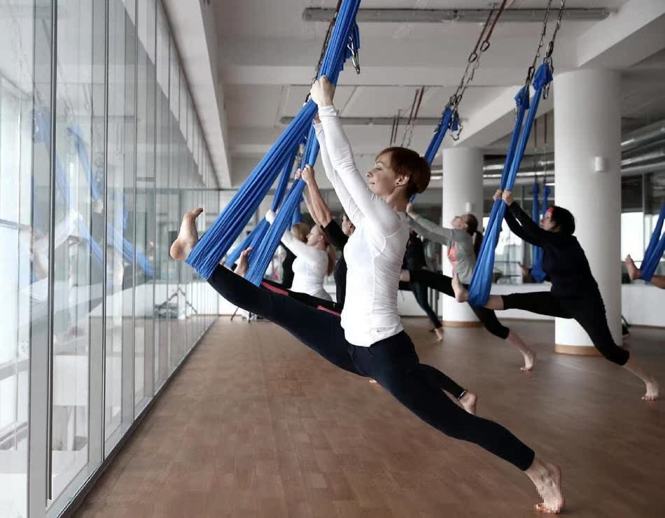 厂家现货yoga swing瑜伽绳 尼龙瑜伽吊床 瑜伽反重力空中吊床