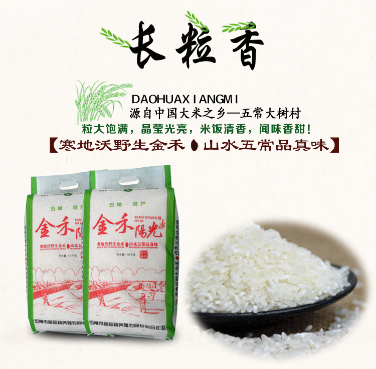 金禾阳光长粒香10kg 东北大米 五常大米 全国畅销