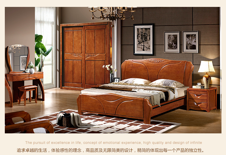 【林德佳】厂家直销现代中式床头柜实木橡木带抽屉佛山木质柜子简易组装