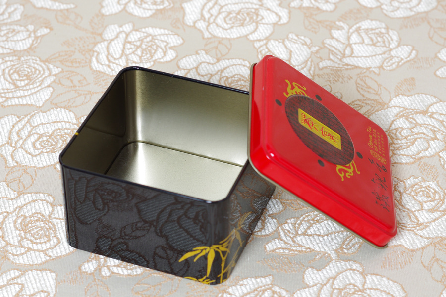 东莞工厂马口铁盒正方形茶叶盒半斤装铁盒定制糖果盒