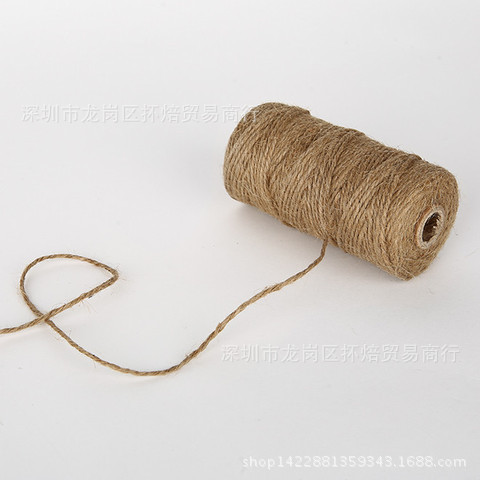 100米)diy手工辅料|两股细麻绳|优质出口天然黄麻1卷zakka包装绳