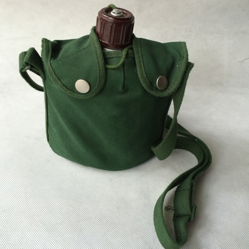 批发正品78式户外铝制军绿色可拆卸水壶饭盒水壶军训水壶配发水壶