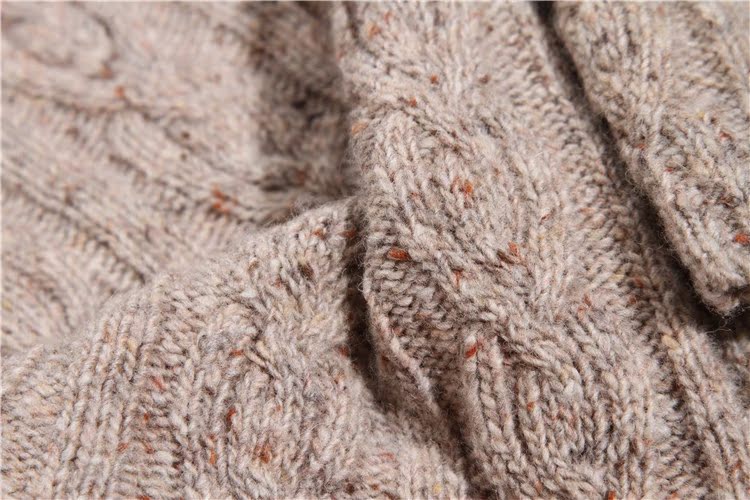 2015秋冬新款外贸原单英国品牌圆领学院优美麻花羊毛毛衣针织衫女