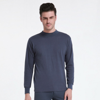 中老年男秋衣纯棉加大加肥厂家直销批发棉毛衫上衣高领单件老头衫